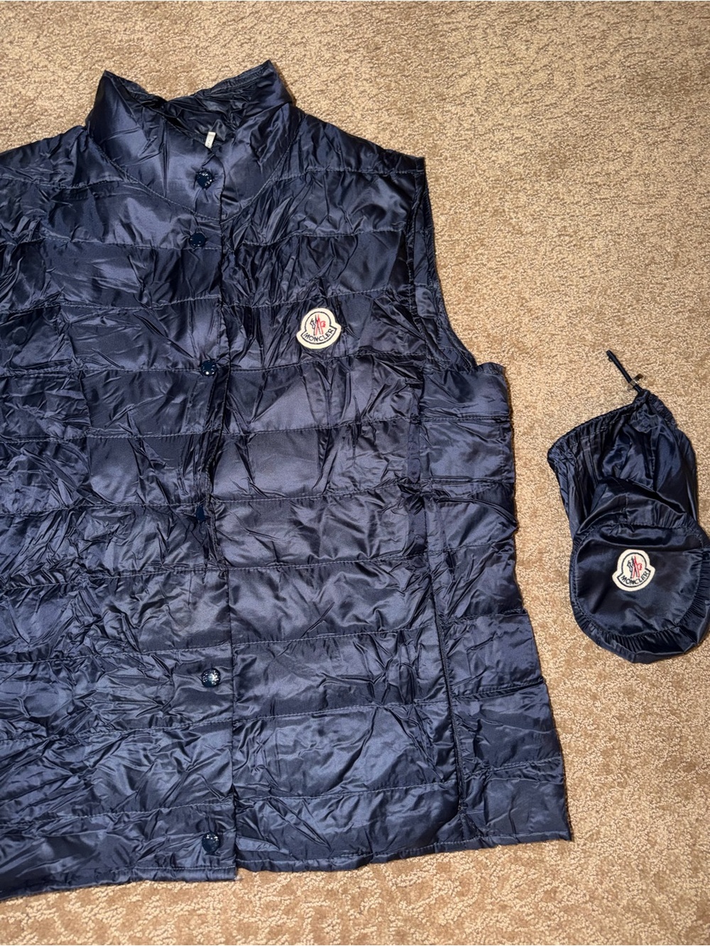 Moncler Liane Puffer Gilet Jacket in Navy Size 3 - Picture 13 of 16